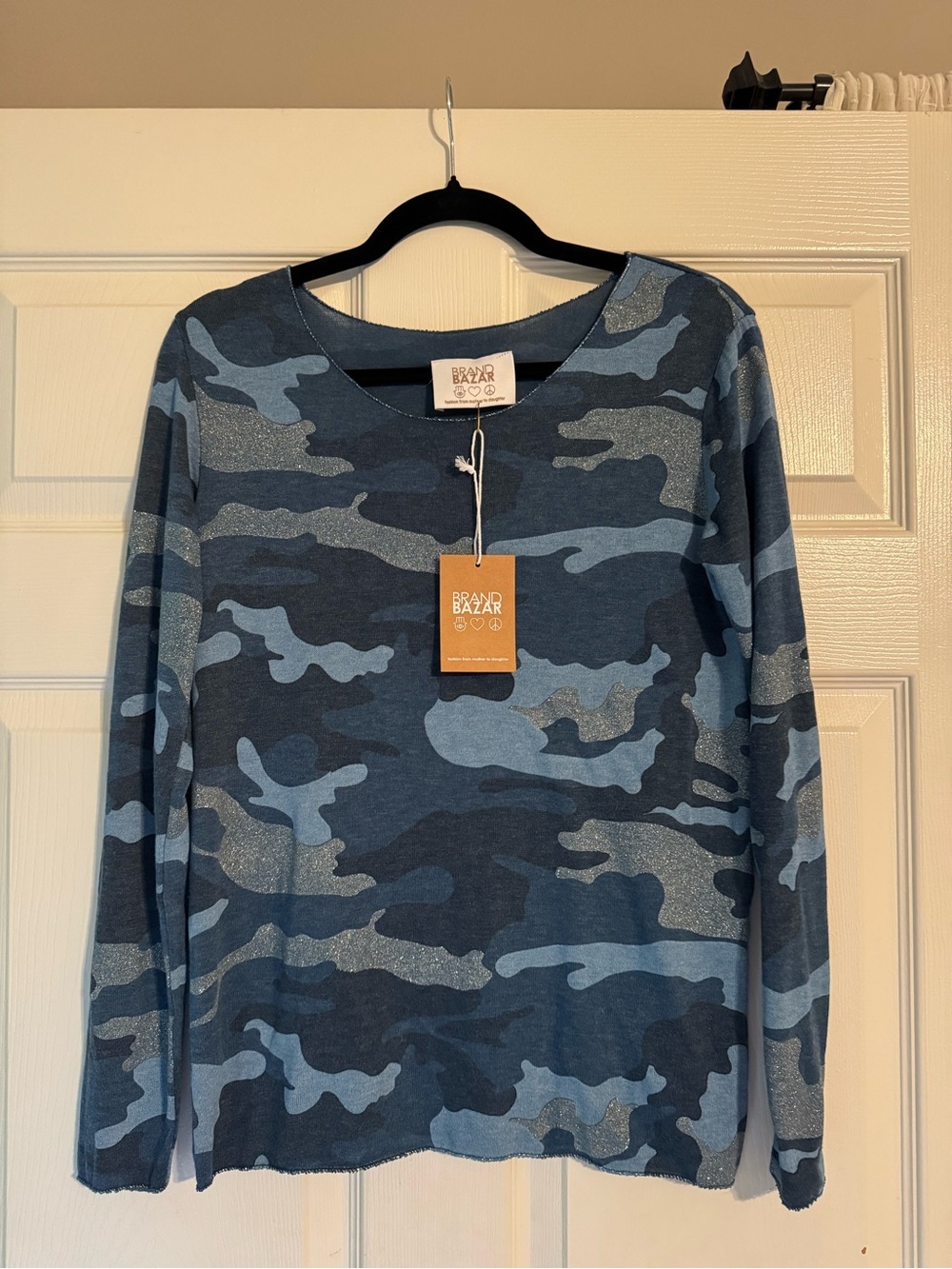 Brand Bazar Blue Camo Long Sleeve Top